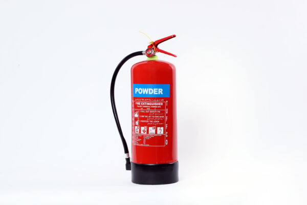 Extincteur à poudre 9 kg rouge pour sécurité incendie.