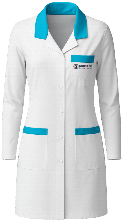 Blouse de Travail blanche et turquoise