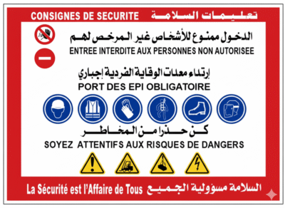 Panneau CONSIGNES DE SÉCURITÉ