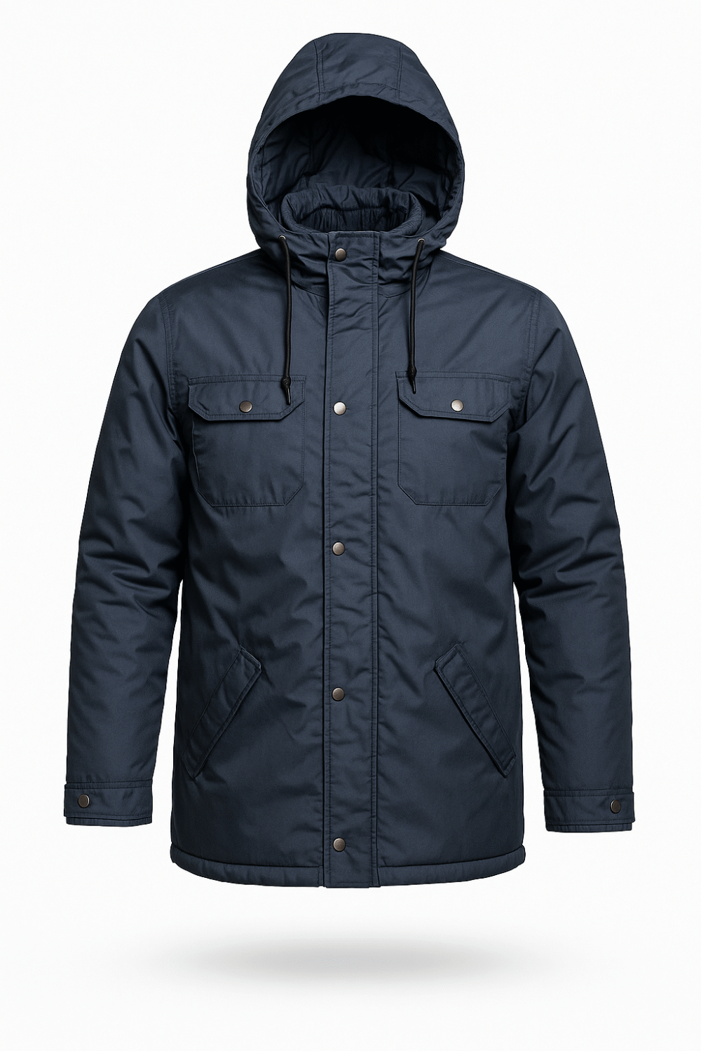 Parka Imperméable avec Capuche et Poches Plaquées