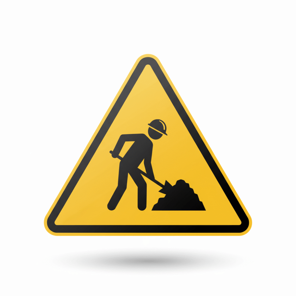 Panneau de Danger Temporaire Travaux en Cours