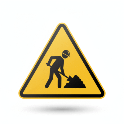 Panneau de Danger Temporaire Travaux en Cours