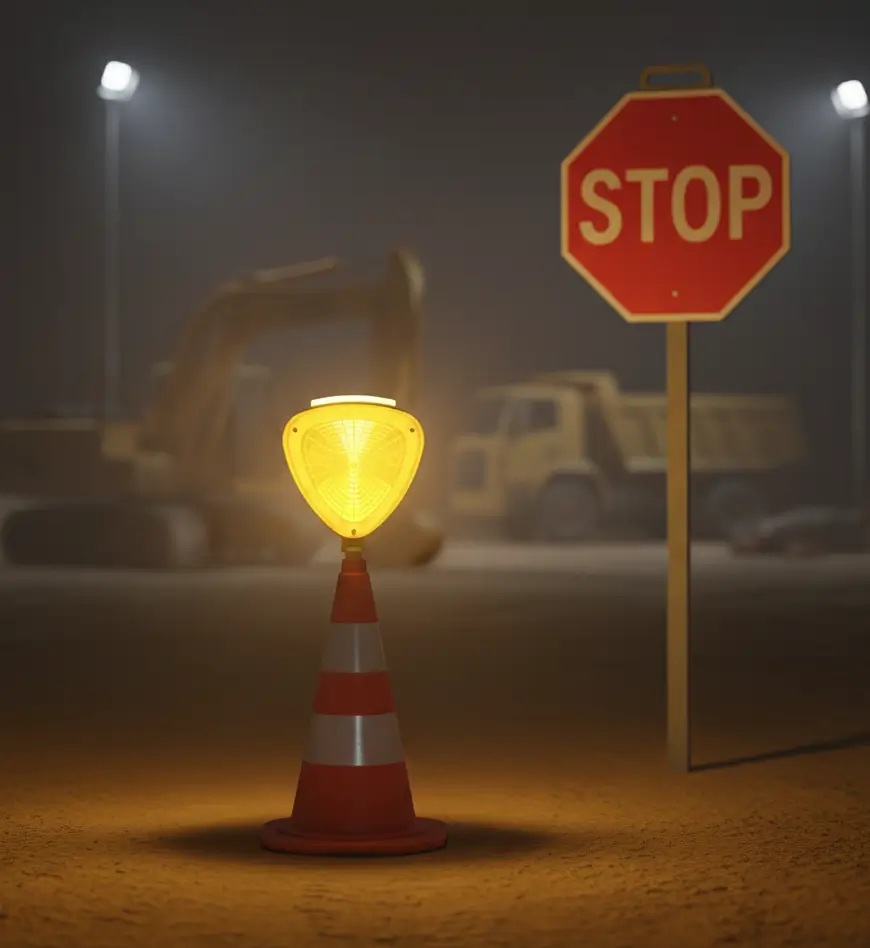 Lampes LED solaires clignotantes en usage nocturne