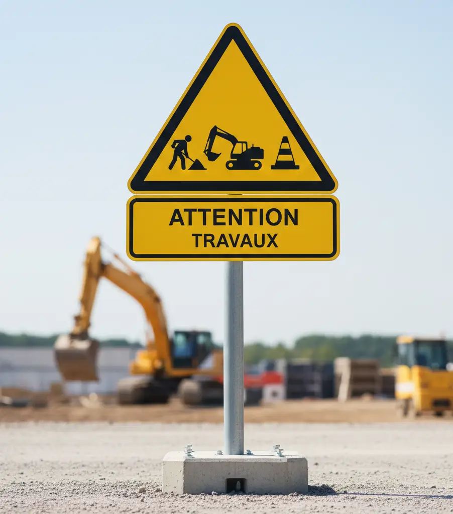 Panneau Attention Travaux réglementaire