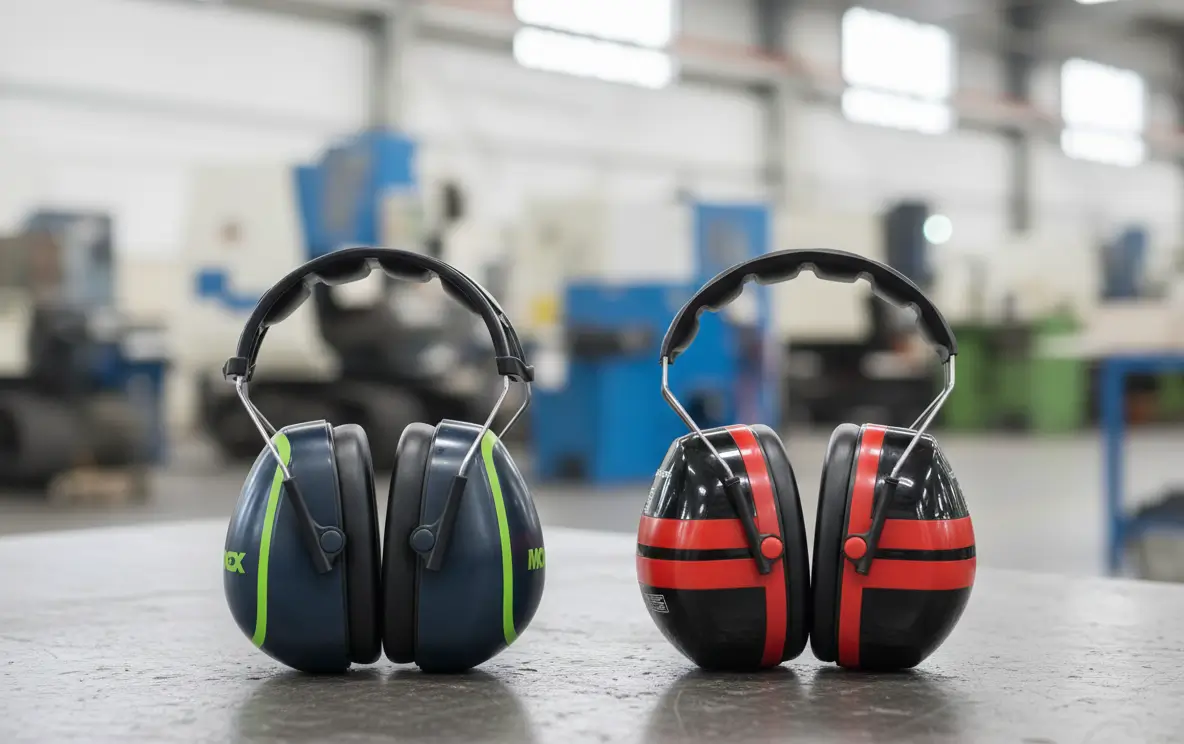 Casque anti-bruit de couleur vive pour forte atténuation sonore.