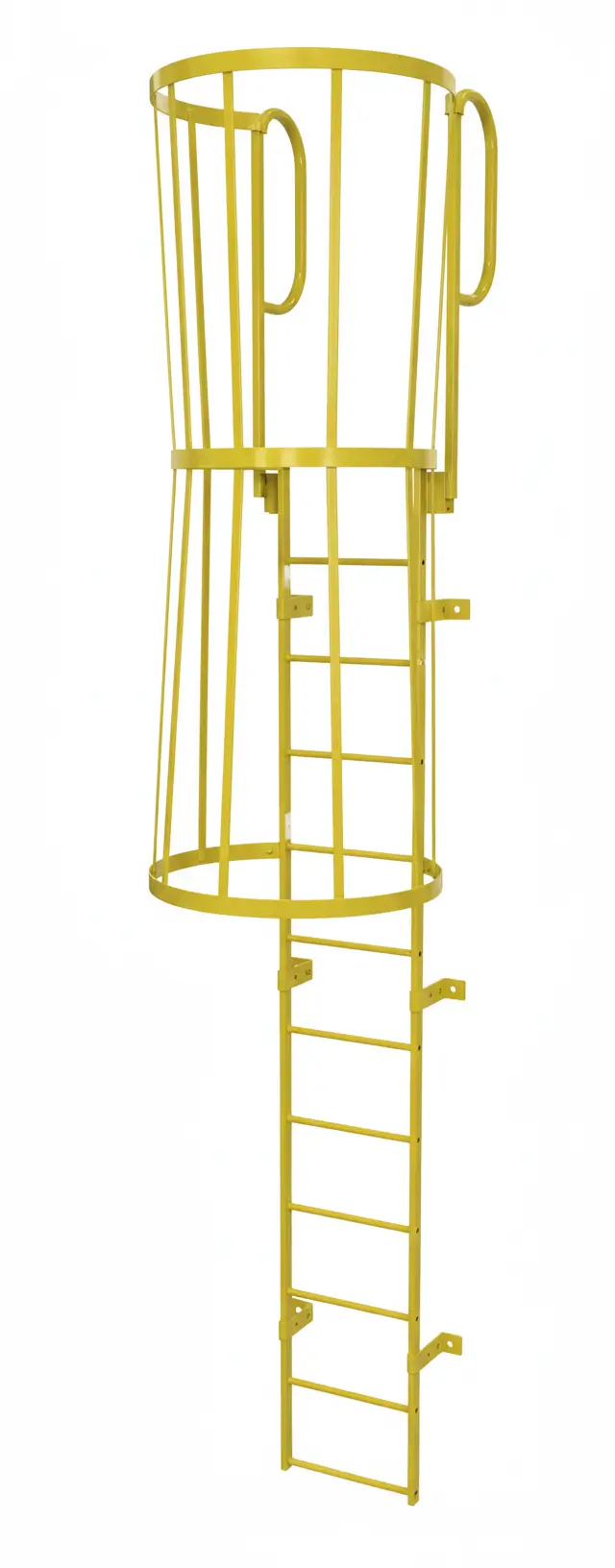 Échelle en acier avec passerelle et cage pour accès sécurisé