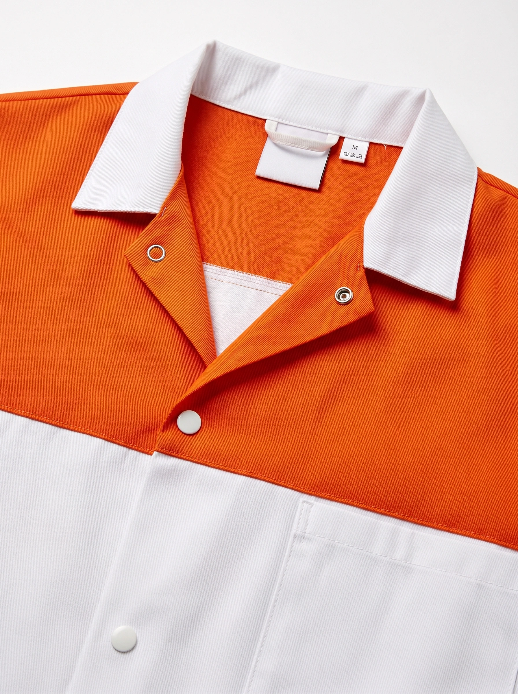 blouse de travail bicolore blanc et orangé Grosafe Tunisie agroalimentaire