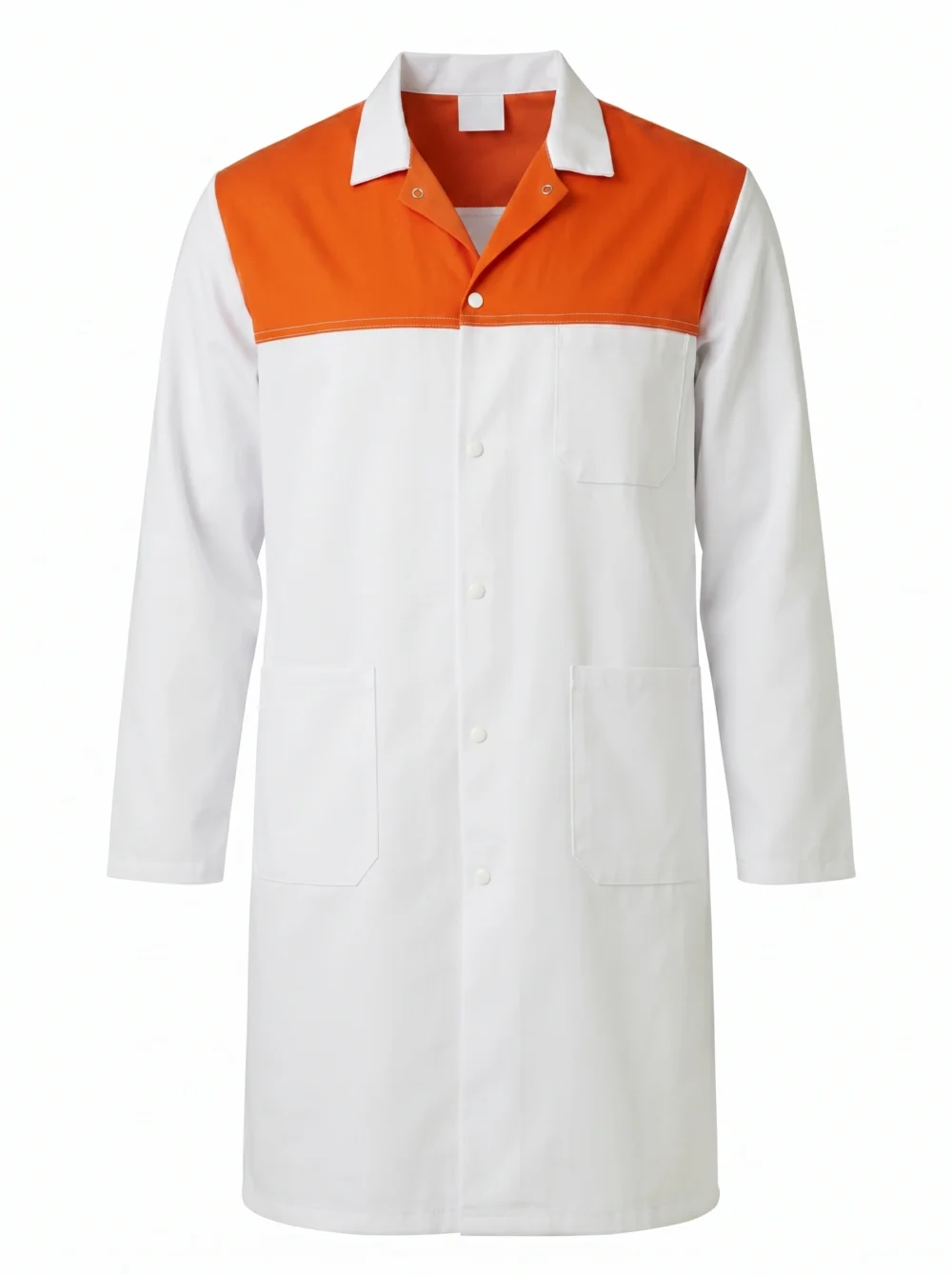blouse de travail bicolore blanc et orangé Grosafe Tunisie agroalimentaire