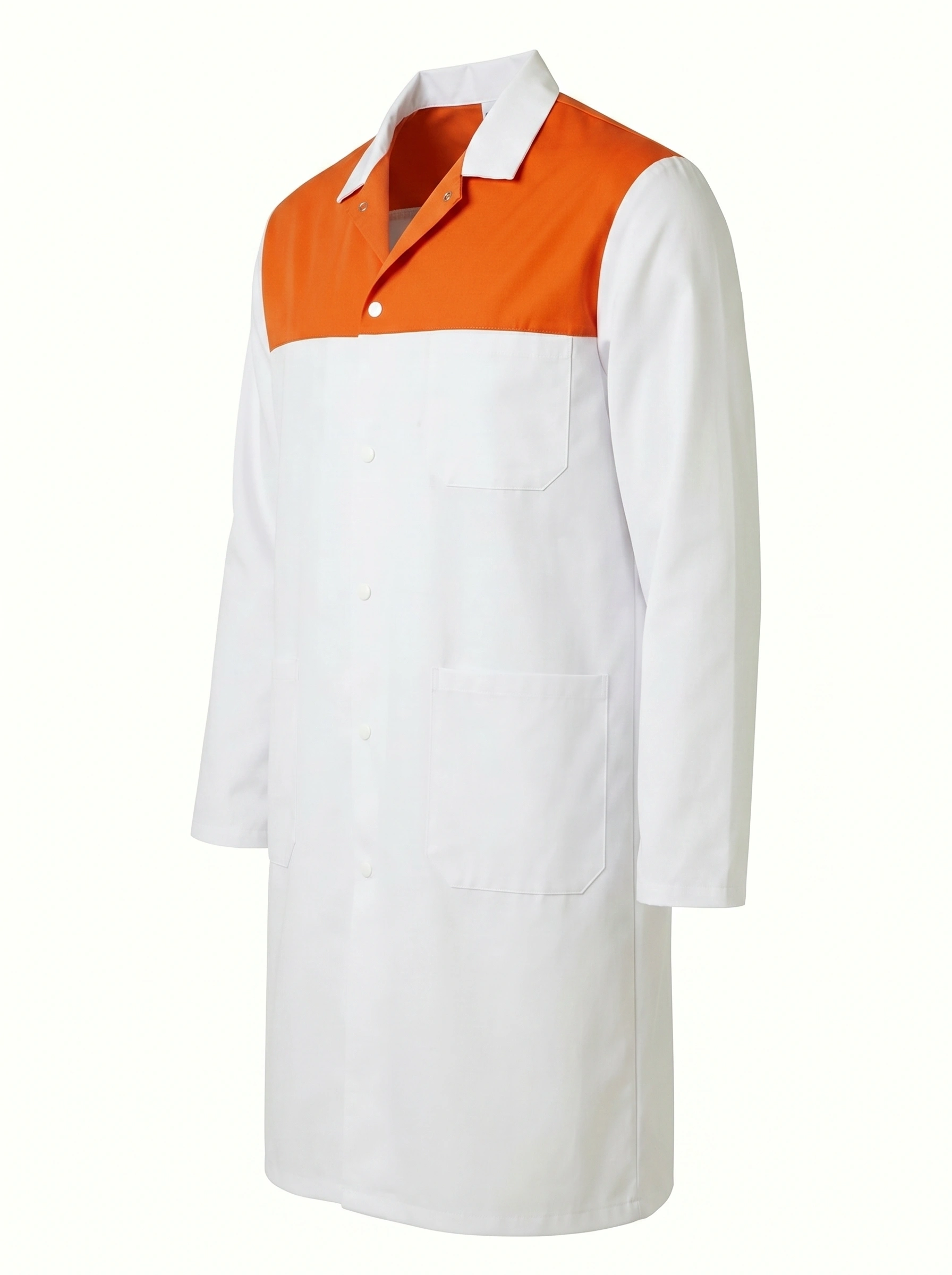 blouse de travail bicolore blanc et orangé Grosafe Tunisie agroalimentaire