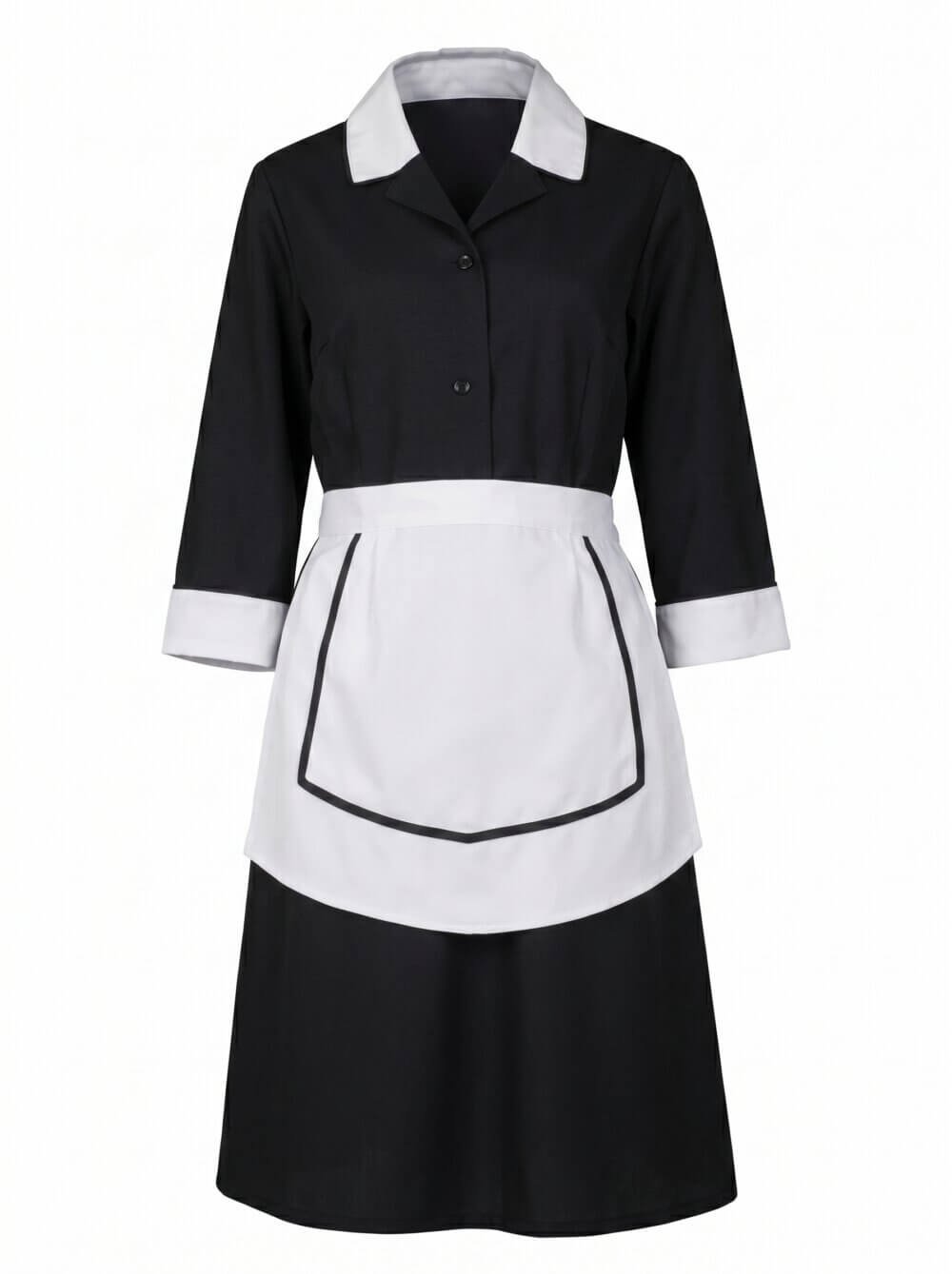 vêtement personnel d'étage robe noire tablier blanc