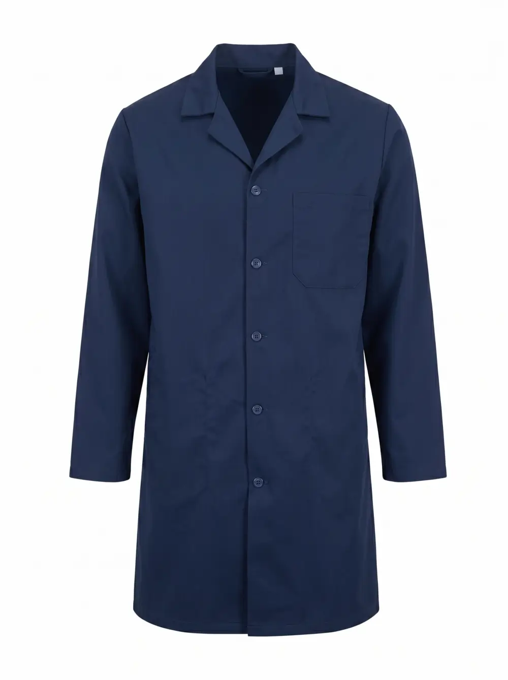 blouse de travail bleu marine avec logo et poches plaquées