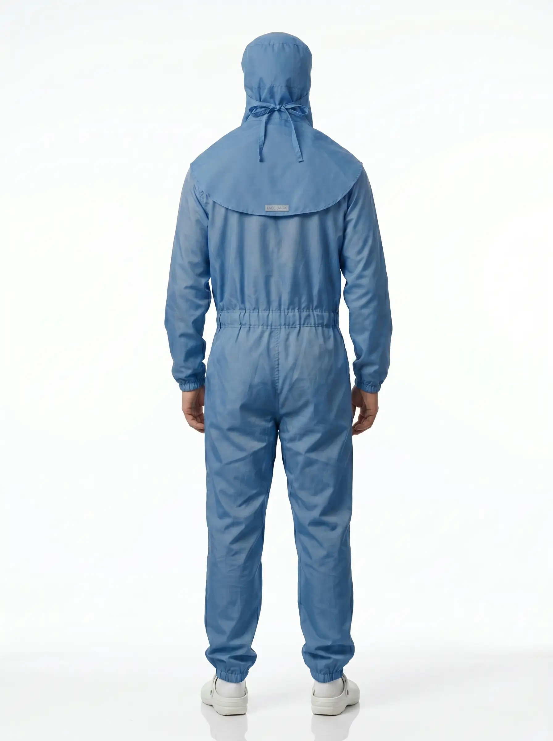 combinaison de protection intégrale bleue à capuche jetable pour milieu médical et industriel