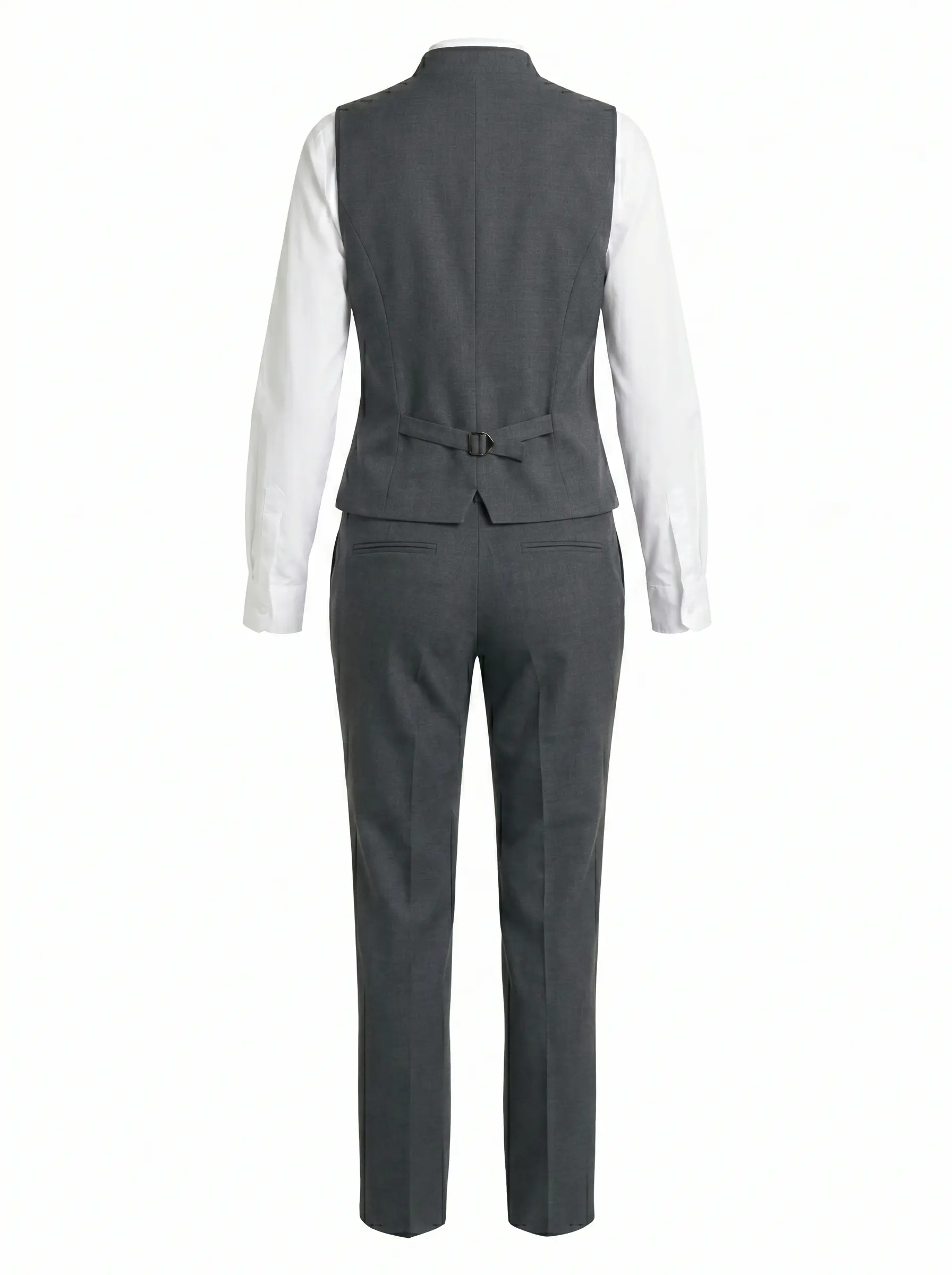 uniforme de service prestige avec gilet gris anthracite et chemisier blanc
