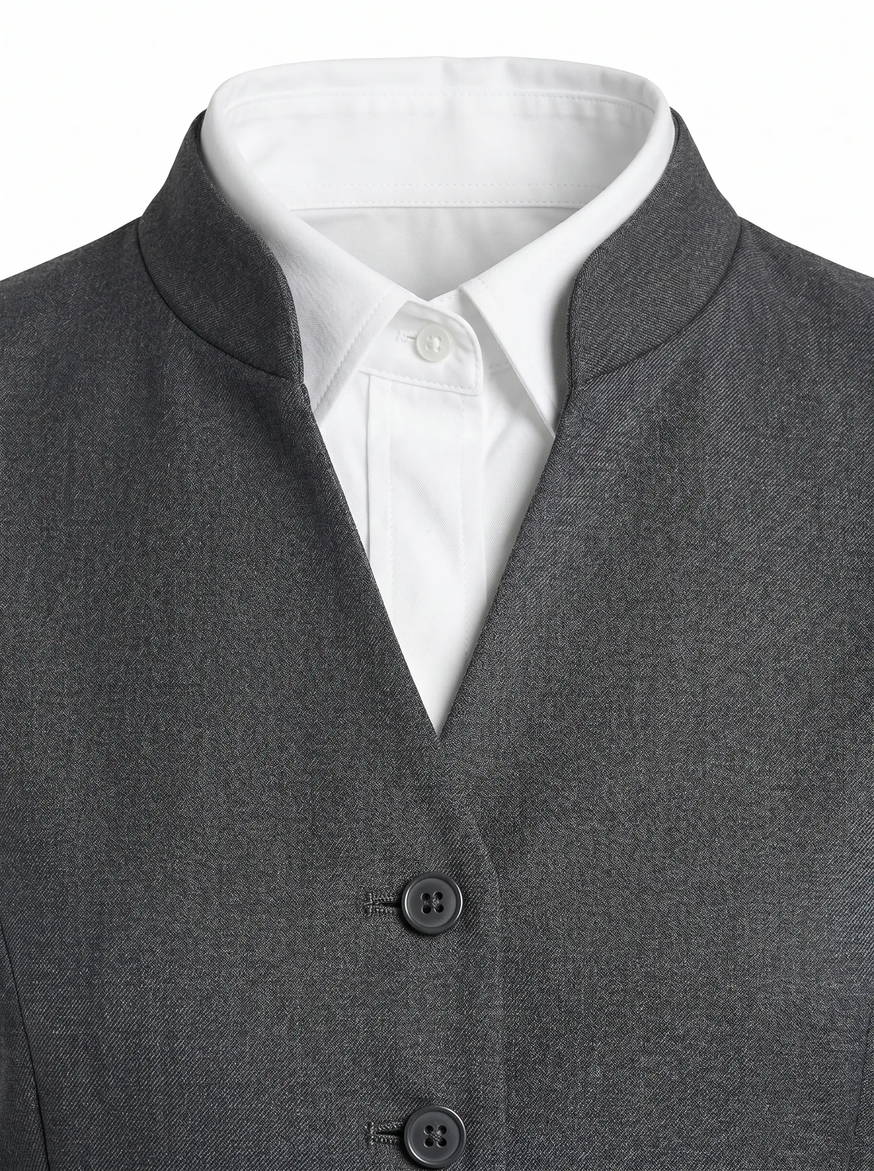 uniforme de service prestige avec gilet gris anthracite et chemisier blanc