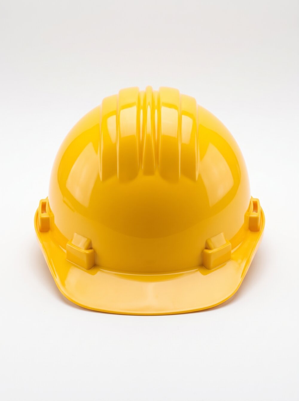 Casque de chantier CLIMAX 5-RS jaune vu de face sur fond blanc