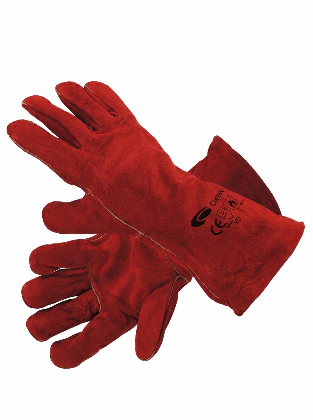Gant de soudeur CLIMAX rouge 301 avec manchette longue
