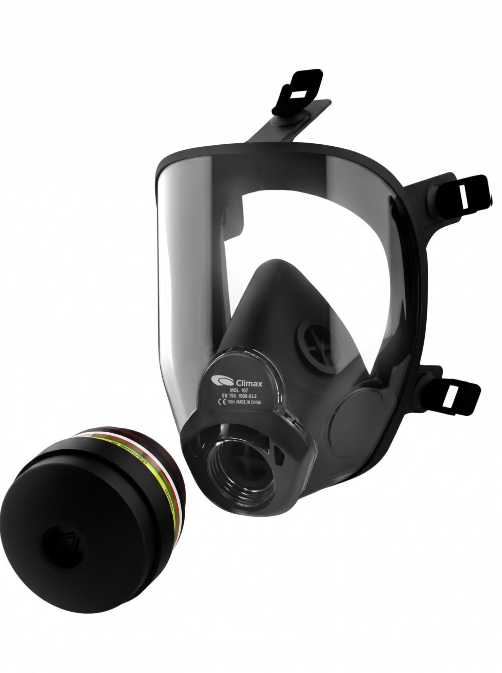 Masque facial complet CLIMAX 741 noir avec visière panoramique